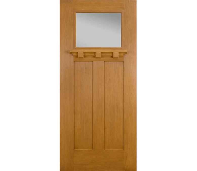 Raleigh Craftsman Light Fiberglass Entry Door